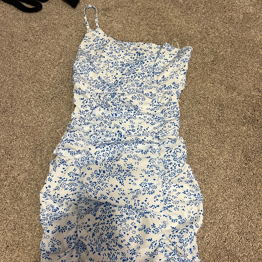 Floral Blue and White Women's Dress